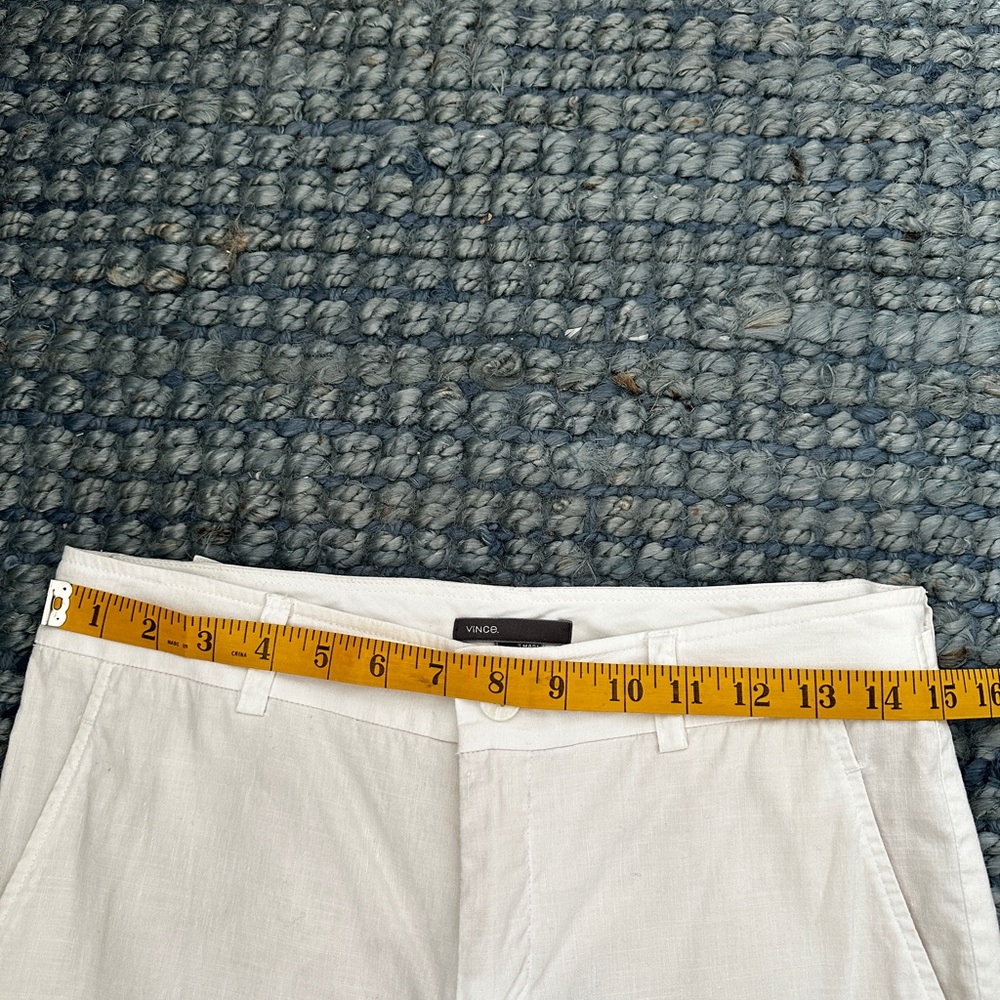 Vince Women’s White Linen Cotton Straight Leg Trousers - Picture 7 of 14